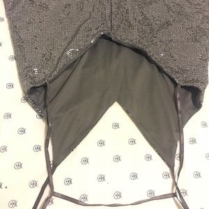 Silver sequin spaghetti strap top